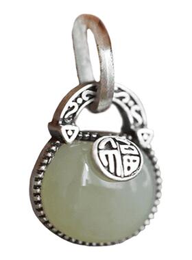 新中式福钱袋吊坠女士复古小件锁骨链项链坠子挂件中国风项坠饰品