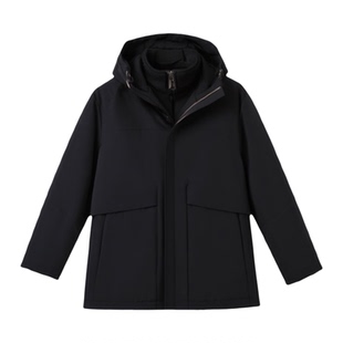 【总裁系列】鸭鸭羽绒服男款2025年冬新品商务连帽立领鹅绒外套