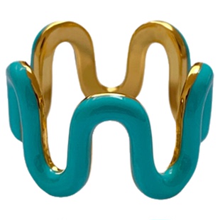 XTASTE Eyland Jewellery彩色波浪戒指珐琅釉设计叠戴