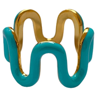 XTASTE Eyland Jewellery彩色波浪戒指珐琅釉设计叠戴