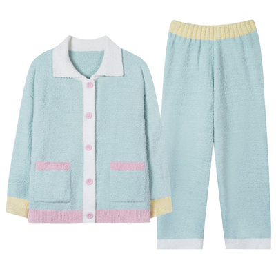 猫人秋冬加厚半边绒女家居服