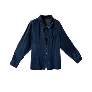 心存真大码女装2026春季新款胖mm宽松显瘦牛仔衬衫+半身裙套装