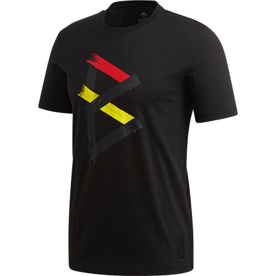 Adidas/阿迪达斯正品2025男士印花圆领透气运动短袖T恤FI5418