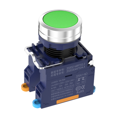 蓝波25A大电流金属按钮开关快插