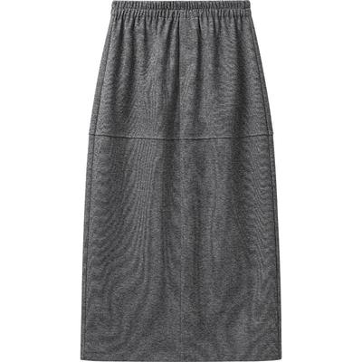 播开叉直筒卫衣半身裙女冬季高腰显瘦中长款A字裙DDR4BD5192