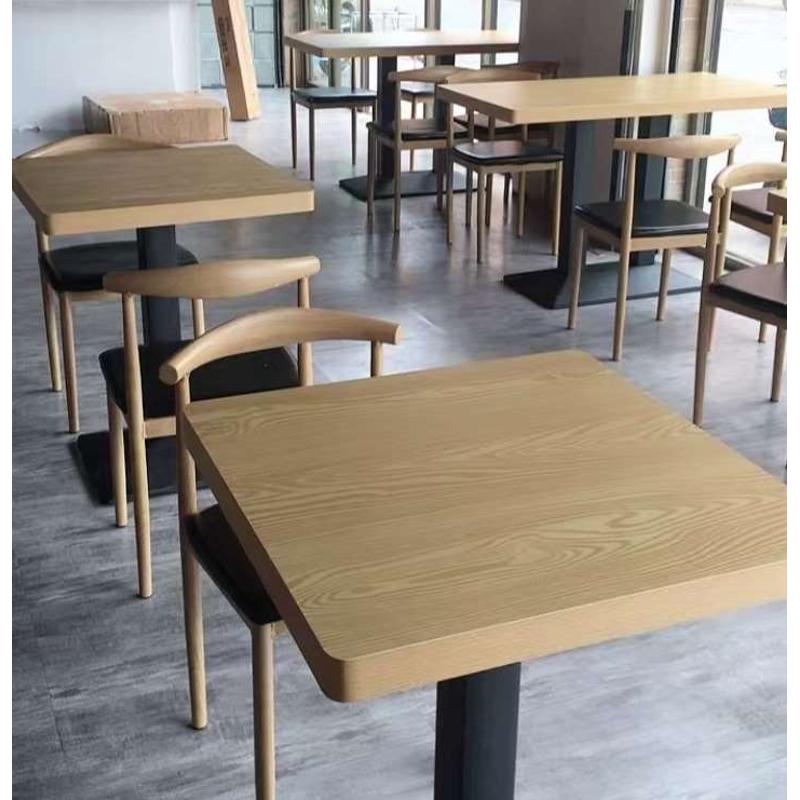 餐桌小户型商用食堂饭店餐桌椅小吃快餐厅桌椅组合饭桌长方形桌子