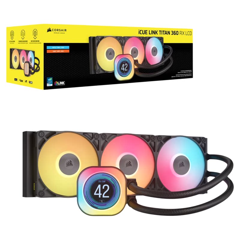美商海盗船TITAN360LCDRX水冷扇