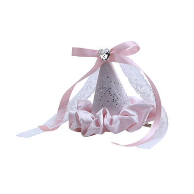 甜美粉色公主生日小礼帽发夹