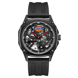 Dickies官方店全自动硅胶机械表男镂空背透造物者运动学生手表