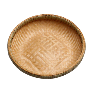 高端竹编竹精品茶道收纳箩筐 篮子收藏品手工艺品 糕点盘山山竹木