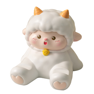可爱绵羊摆件手机支架办公桌面装饰品工位解压神器实用女生日礼物
