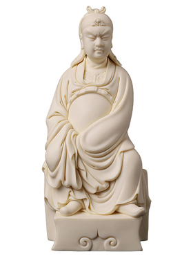 东方泥土文财神关公坐像摆件