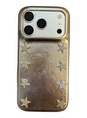 羊咩咩MM韩系ins小众高级感甜酷皮质星星适用苹果17ProMax手机壳iPhone16简约半包15Pro少女心17Pro/17软套