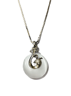 925纯银项链锁骨扣女送女生平安