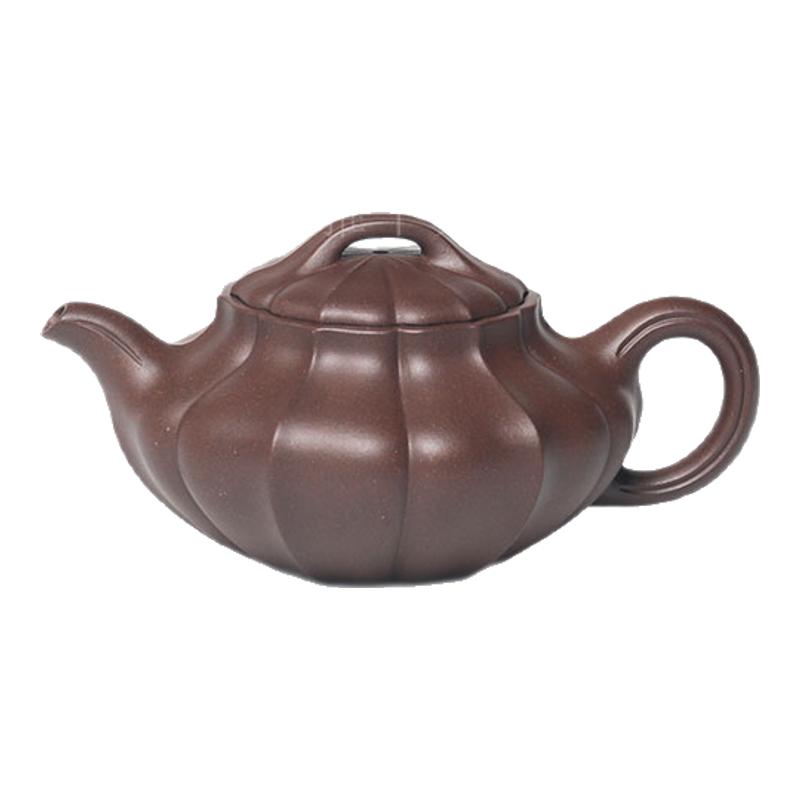 云雅宜兴半手工合菱紫砂茶壶