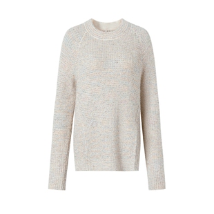 MOISSAC摩萨克冬季法式彩色珠片小香风套头毛衫针织衫女