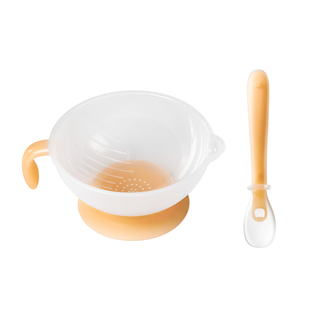 婴儿辅食碗新生幼儿宝宝专用喂水吃饭勺训练吸盘米粉研磨套装餐具