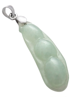 四季豆吊坠玉石女迷你福禄寿