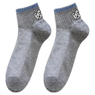 2025韩国AB款袜子女短筒袜后跟刺绣字母低帮透气吸汗可爱学生棉袜