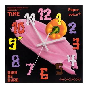 Paper voice波谱环保时钟原创设计正方形扫秒机芯现代时髦挂钟