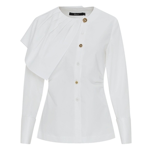 IDPAN简雅都市通勤套装女装艺术感收腰白衬衫阔腿裤26春季新款