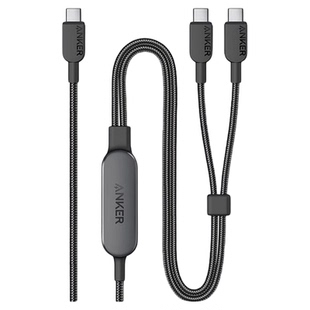 Anker安克充电线二合一数据线140W适用华为iPhone一拖二ipad平板电脑MacBook超级快充typec双头