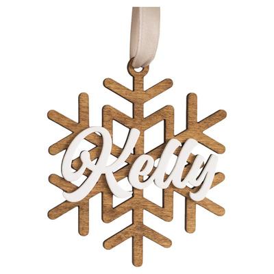 圣诞礼物装饰品木质雪花姓名定制