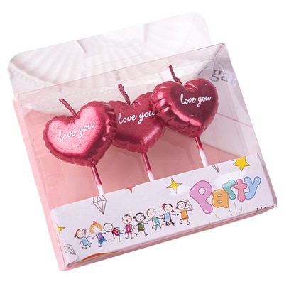 情人节蛋糕装饰爱心loveyou蜡烛