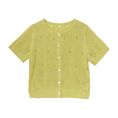 瑞尔法式复古镂空针织开衫女