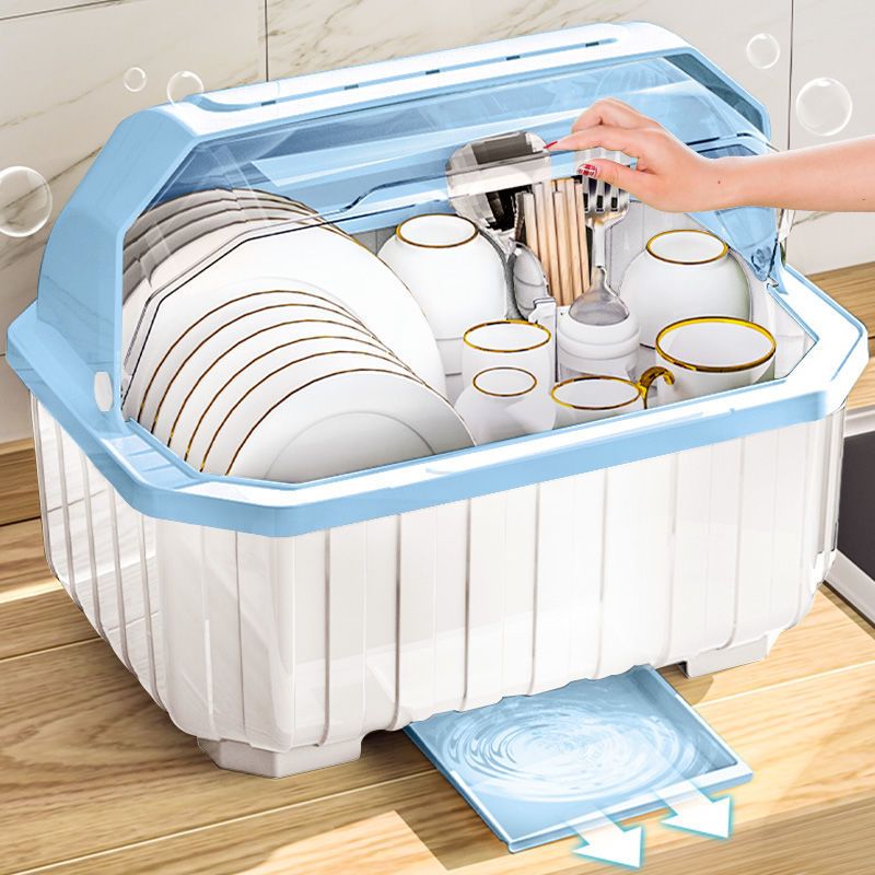 厨房置物架装碗筷收纳盒碗碟沥水架家用放碗箱碗盘收纳架台面碗柜