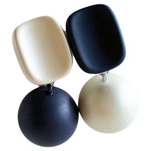 蓝色耳环ab款法式轻奢珍珠耳坠纯银针耳钉女高级感气质撞色耳饰品