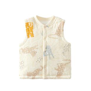 宝宝马甲小月龄夹棉背心保暖加厚冬季婴儿衣服坎肩冬装洋气外穿男