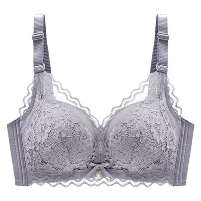小胸聚拢无钢圈调整型蕾丝文胸