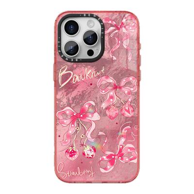 benefit甜美粉色系蝴蝶结草莓17适用于iphone16promax苹果15PRO晶盾磁吸手机壳13新款14冰川纹12防摔彩色边框