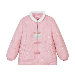 富罗迷女童棉服儿童冬装洋气青少年冬季新款短款好看加厚棉袄外套