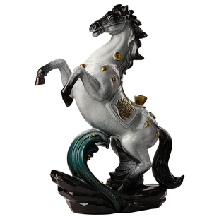创意陶瓷骏马摆件大号绿马客厅酒柜办公室桌面装饰品摆设马到成功
