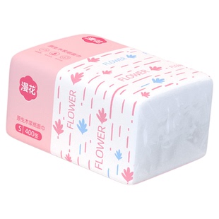 漫花400张纸巾抽纸家用实惠装整箱30包擦手餐巾纸卫生纸面巾抽纸