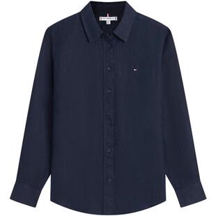 Tommy26春夏新款女装亚麻休闲度假风宽松长袖衬衫外套节日礼物