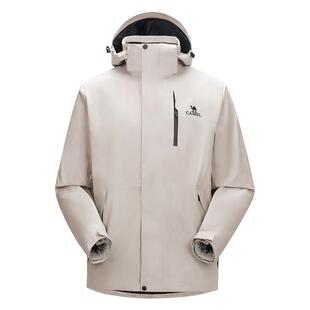 [羽绒版]骆驼3514系列羽绒服冲锋衣女款三合一户外加厚冬季外套男