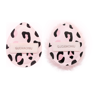 郭小妞豹纹拇指小粉扑气垫散粉扑尖头气垫腮红遮瑕粉底液专用