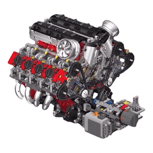 宇星模王积木F488发动机系列V8电动模型电动遥控男孩拼装玩具礼物