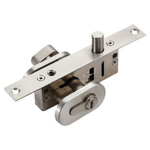 不锈钢门地插锁窄小有框玻璃门锁铝合金中锁地锁玻璃地弹门平开锁