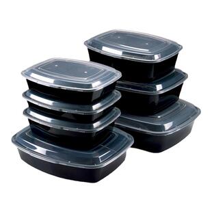 喇叭花5000ml一次性烤鱼盒烤串外卖打包盒长方形黑色龙虾盒海鲜盒