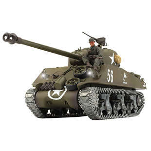 恒龙1/16仿真美国M4A3谢尔曼坦克军事模型2.4G遥控金属坦克履带车