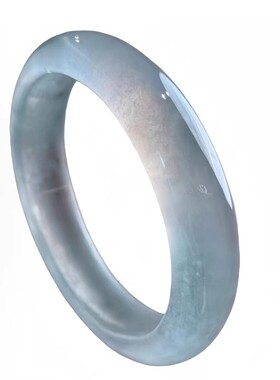 高冰浅冰蓝雪花棉玉石手镯女款