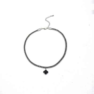 项圈黑色四叶草choke高级感短款