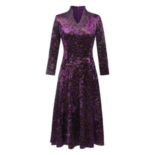 名兰世家婚宴妈妈礼服中长连衣裙原创设计感喜婆婆敬酒服高端气质