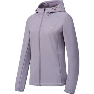 鸿星尔克外套女款春秋女士加厚软壳好看修身冲锋运动风衣夹克女装