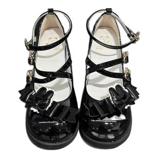 兔兔奶糖原创中跟圆头可爱Lolita鞋lo鞋洛丽塔鞋新品百搭单鞋女鞋