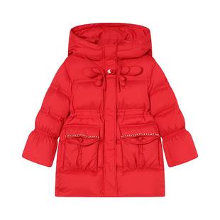 RBIGX瑞比克童装冬季新款装饰立体设计感女童蝴蝶连帽羽绒服